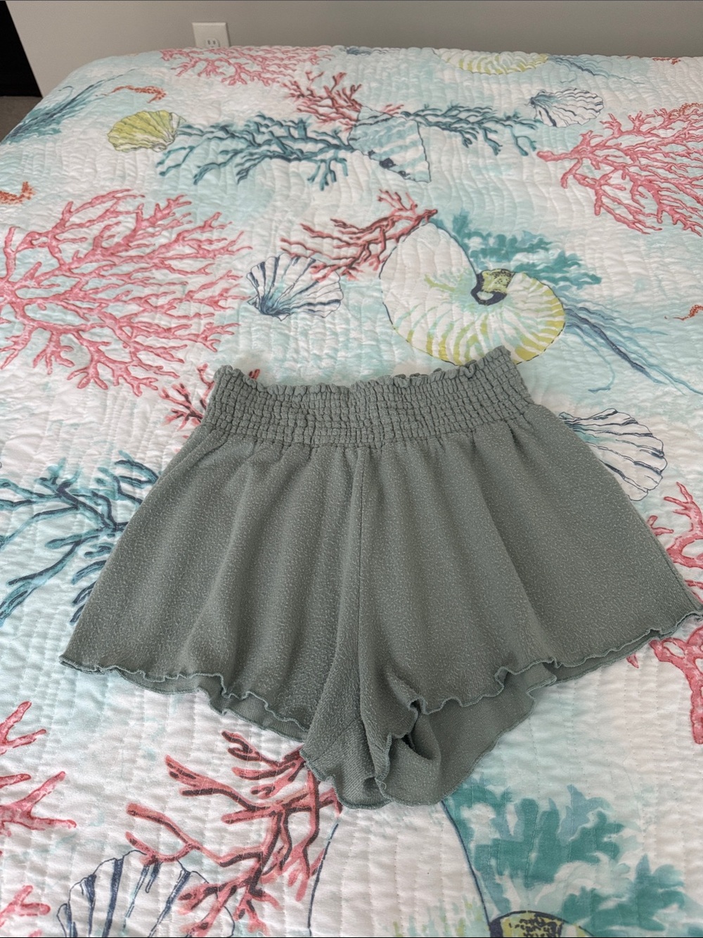 Z Supply Smocked-Waist Light Sage Women's Shorts